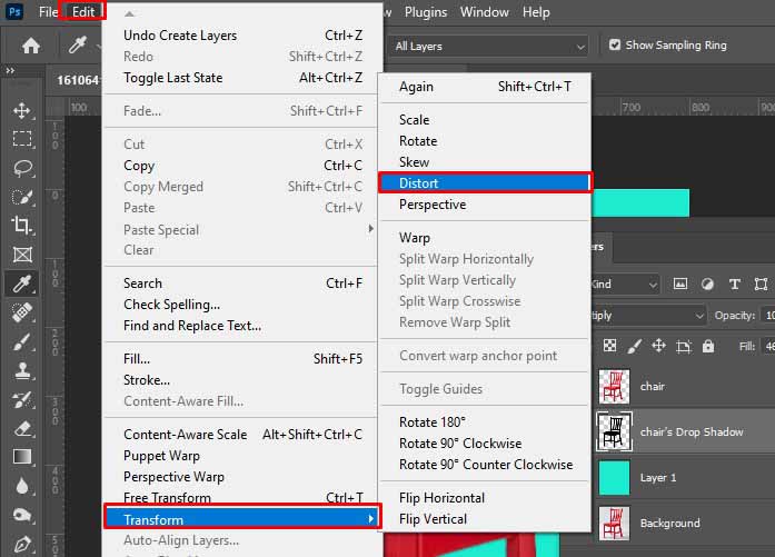 Photoshop image drop shadow creation services